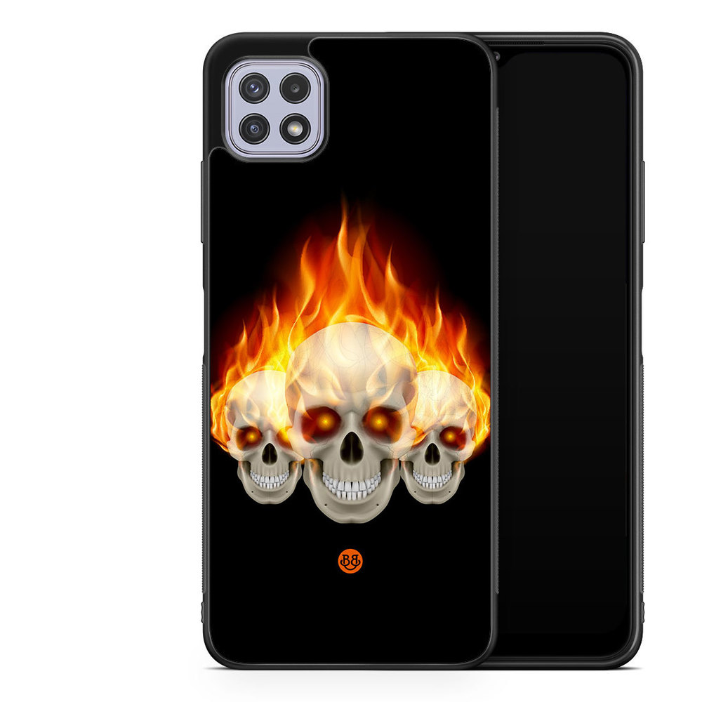 Samsung Galaxy A22 4G Case - Flames Skulls