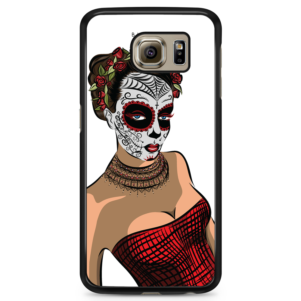 Samsung Galaxy S6 Case - Skull Mask Flowers