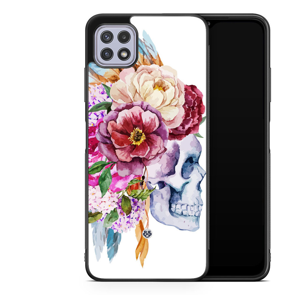 Samsung Galaxy A22 4G Case - Skull & Flowers
