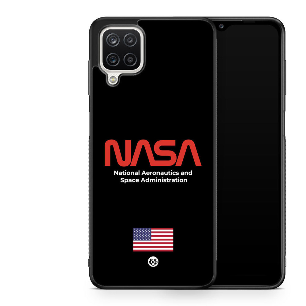 Samsung Galaxy A12 Case - NASA Worm Black