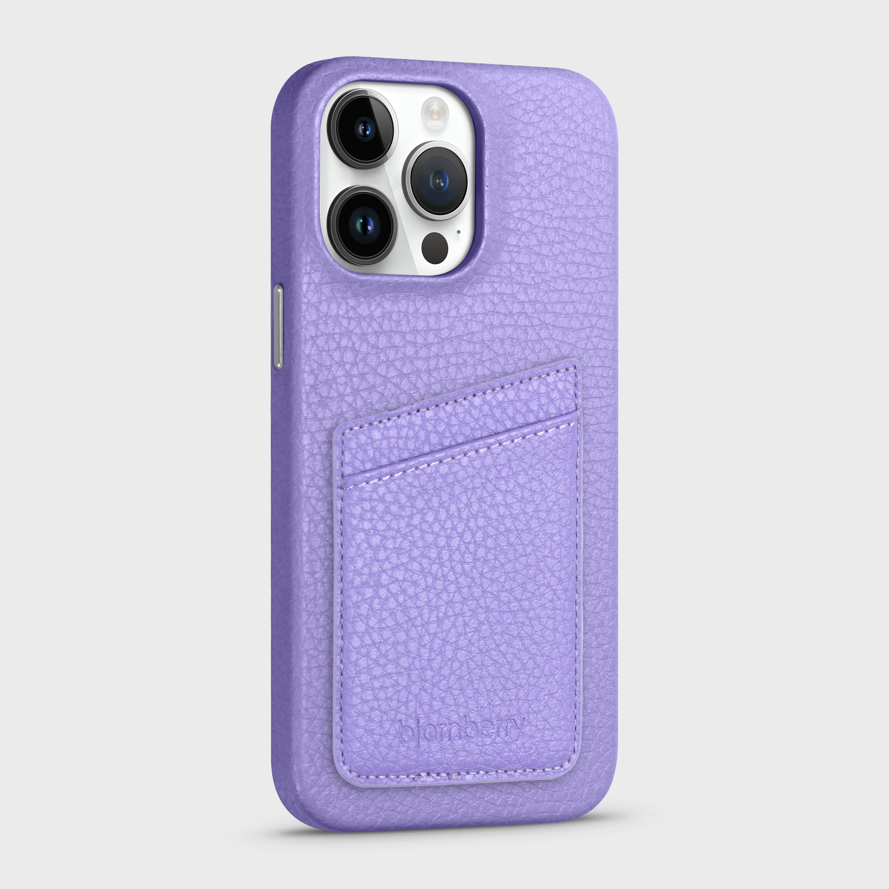 iPhone 15 Pro Max Leather Case with Card Holder - Purple