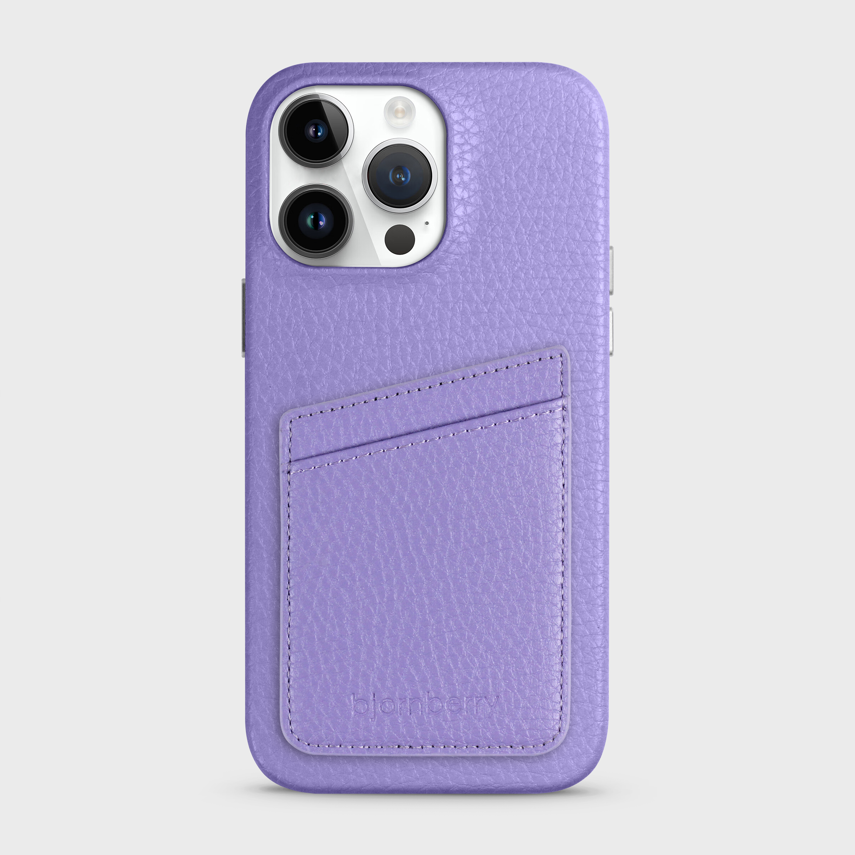 iPhone 15 Pro Max Leather Case with Card Holder - Purple - 2