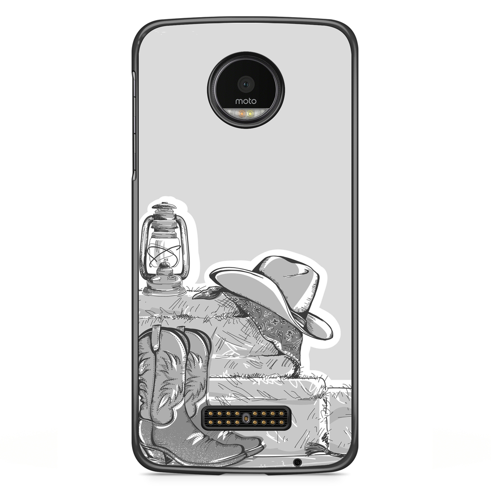 Moto Z2 Play Case - Western Black/White