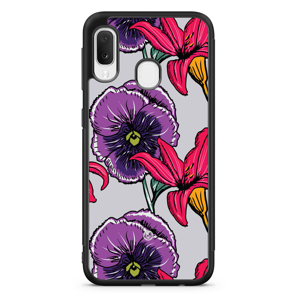Samsung Galaxy A20e Case - Purple/Cerise Floral
