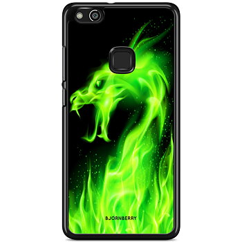 Huawei P10 Lite Skal - Grön Flames Dragon