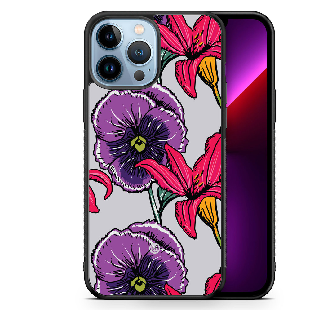 iPhone 13 Pro Max Case - Purple/Cerise Floral