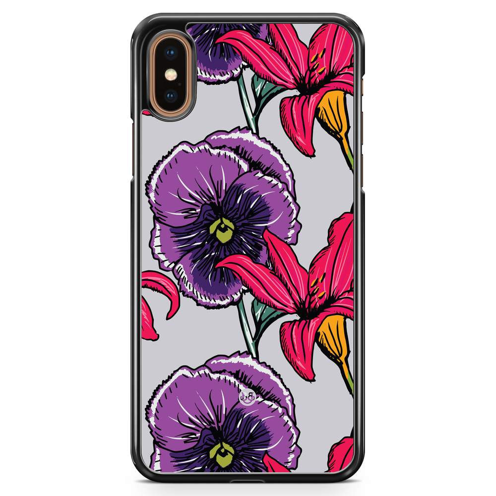 iPhone XS Max Case - Purple/Cerise Floral