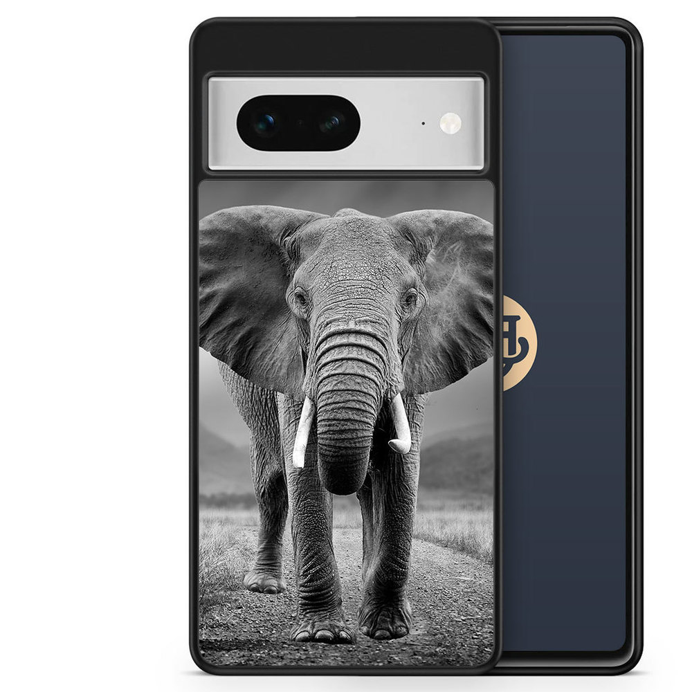 Google Pixel 7 Case - Black/white Elephant