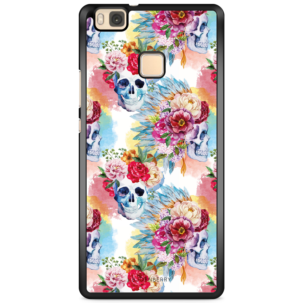 Huawei P9 Lite Case - Skulls And Flowers