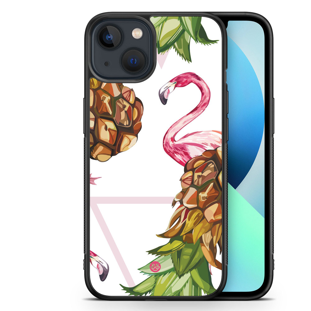 iPhone 13 Mini Case - Pineapple & Flamingo