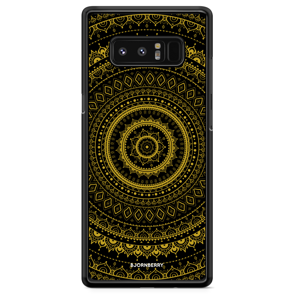 Samsung Galaxy Note 8 Case - Black Gold Mandala