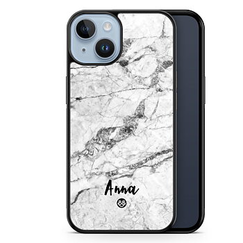 iPhone 14 Plus Custom Case - White Marble Name