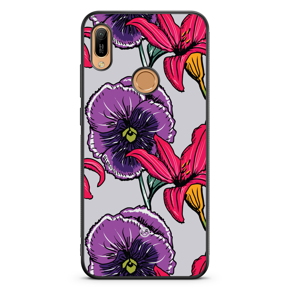 Huawei Y6 2019 Case - Purple/Cerise Floral