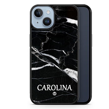 iPhone 14 Plus Custom Case - Black Marble Name