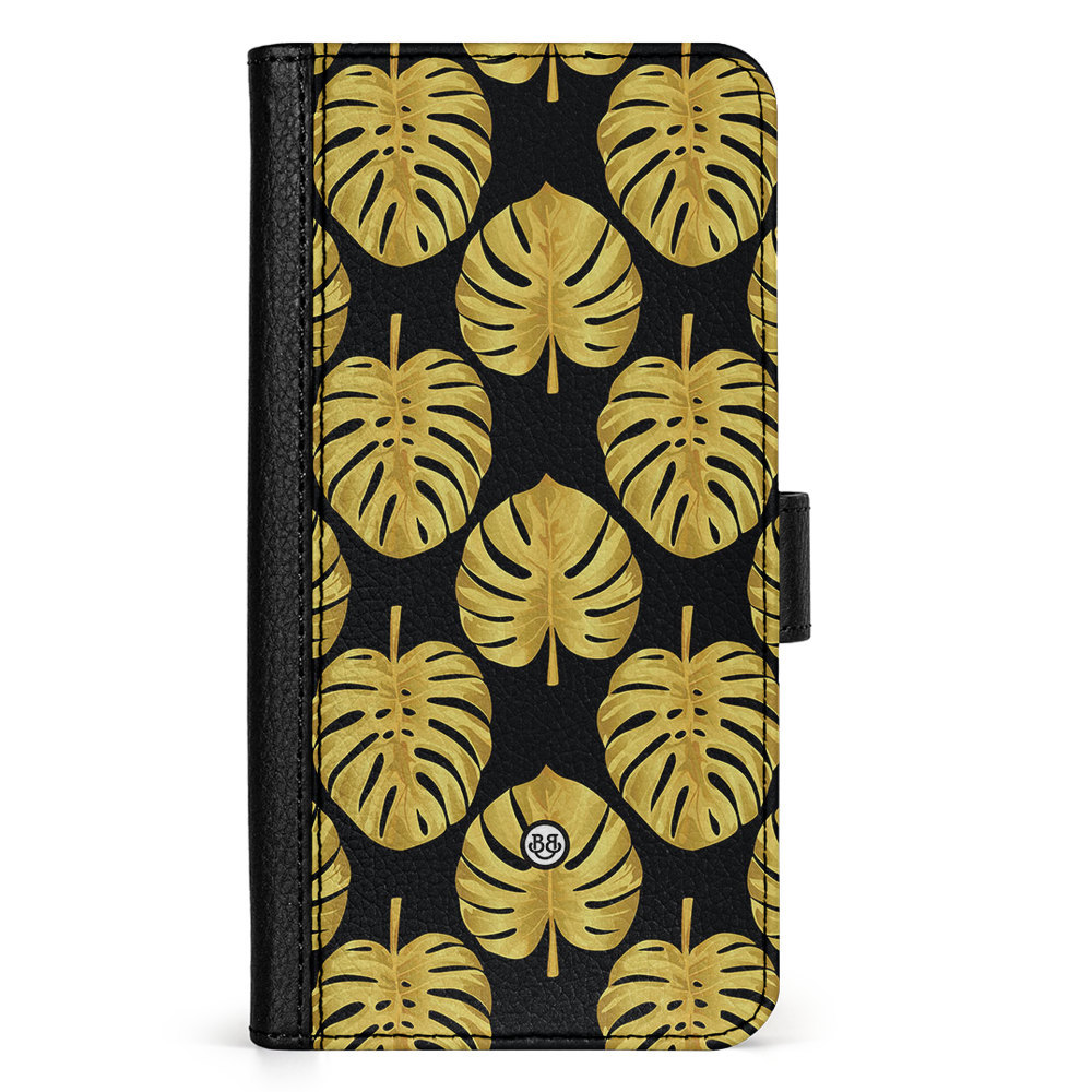 Doro 8050 Wallet Case - Gold Monstera