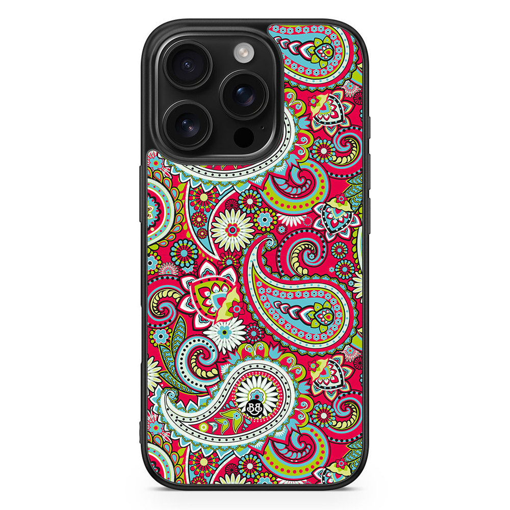iPhone 16 Pro Case - Röd Paisley