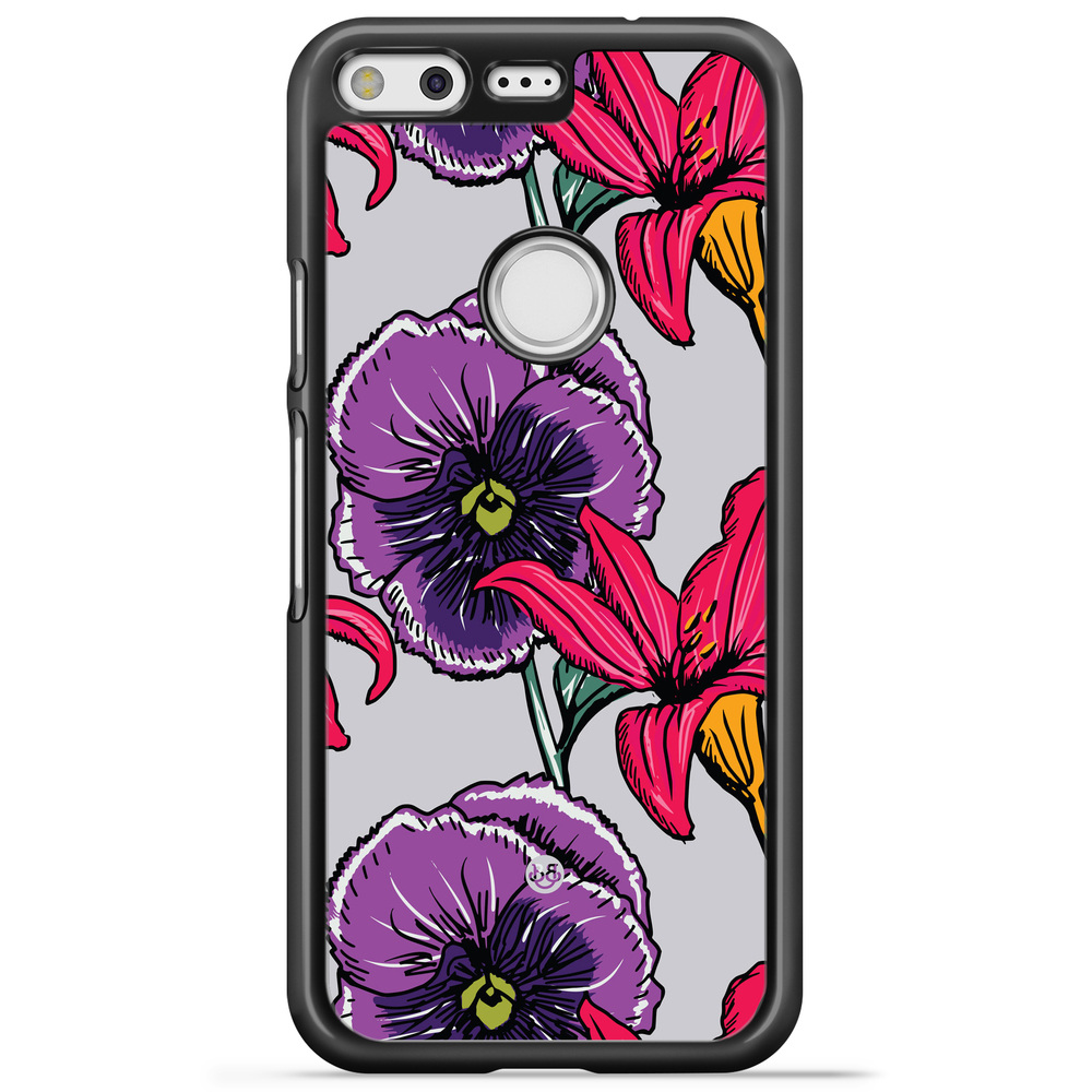 Google Pixel Case - Purple/Cerise Floral