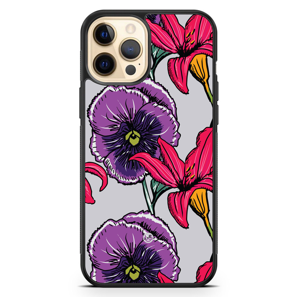 iPhone 12 Pro Max Case - Purple/Cerise Floral