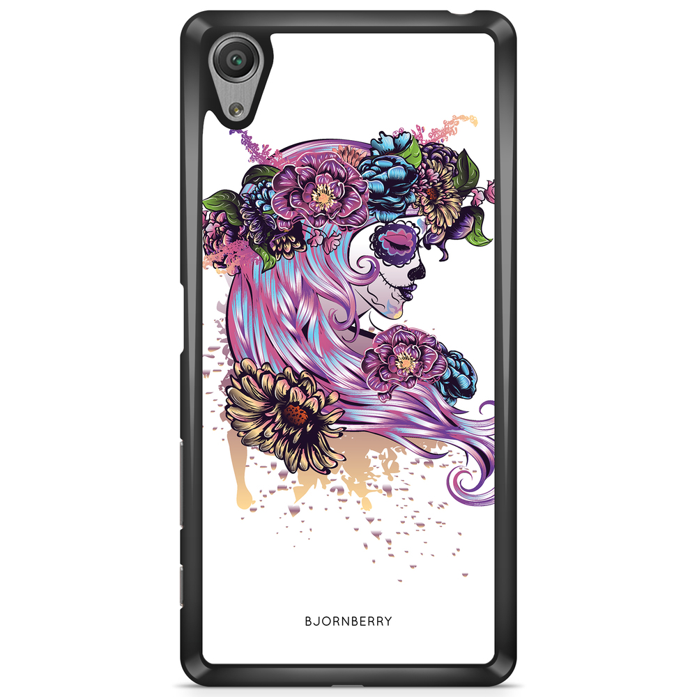 Sony Xperia L1 Case - Skull Girl Flowers