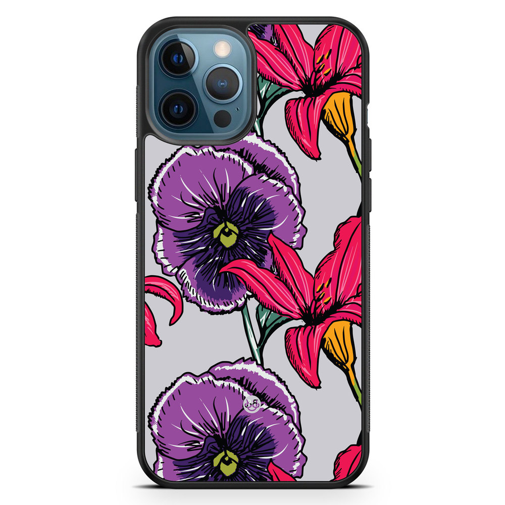 iPhone 12 Pro Case - Purple/Cerise Floral