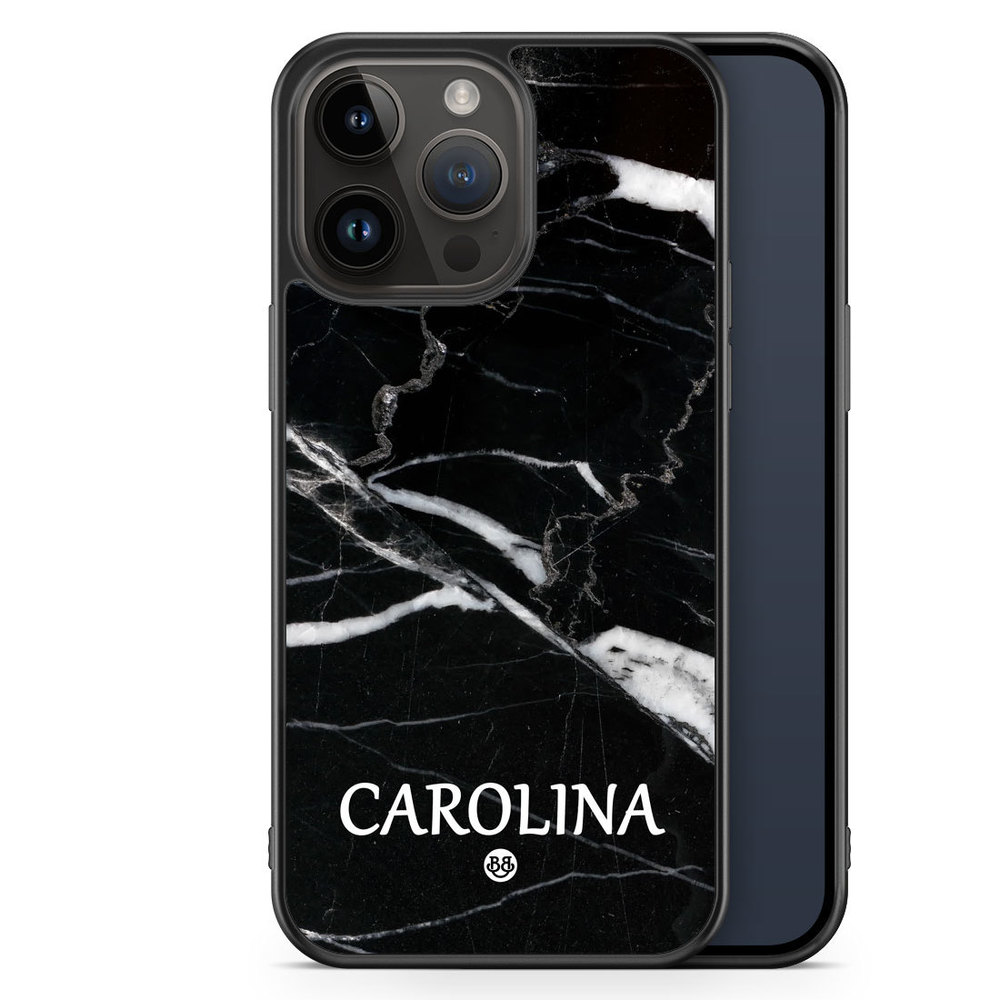 iPhone 14 Pro Max Custom Case - Black Marble Name