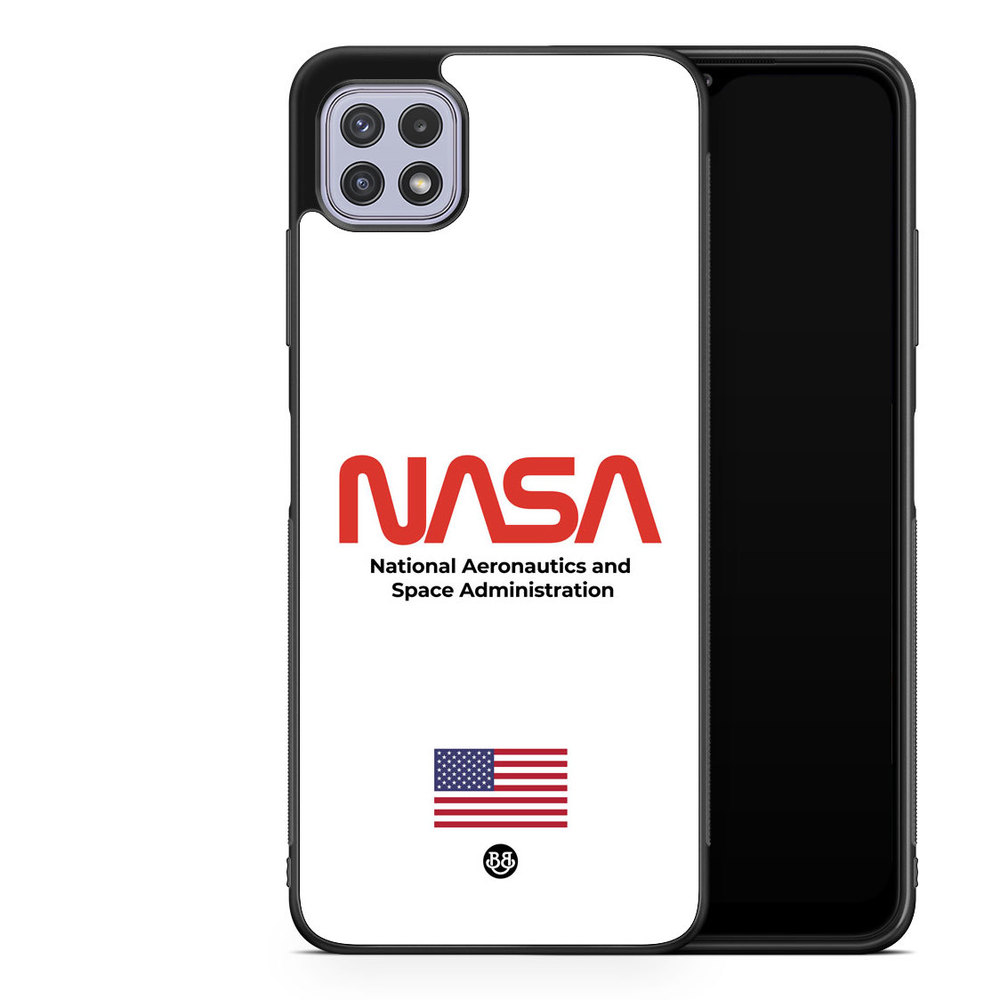 Samsung Galaxy A22 4G Case - NASA Worm White