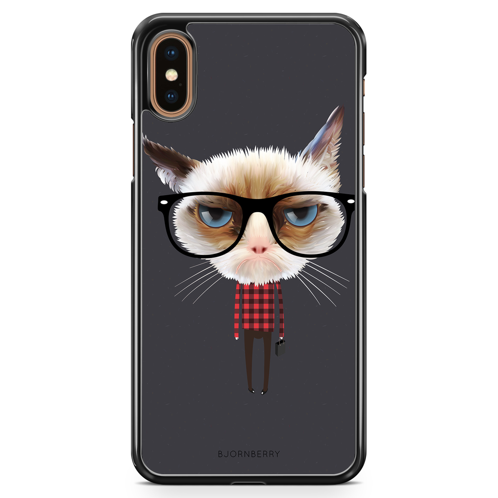 iPhone XS Max Case - Hipster Cat