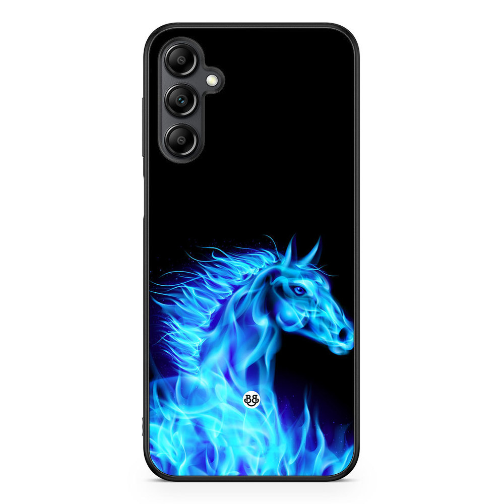 Samsung Galaxy A14 4G/5G Skal - Flames Horse Blå