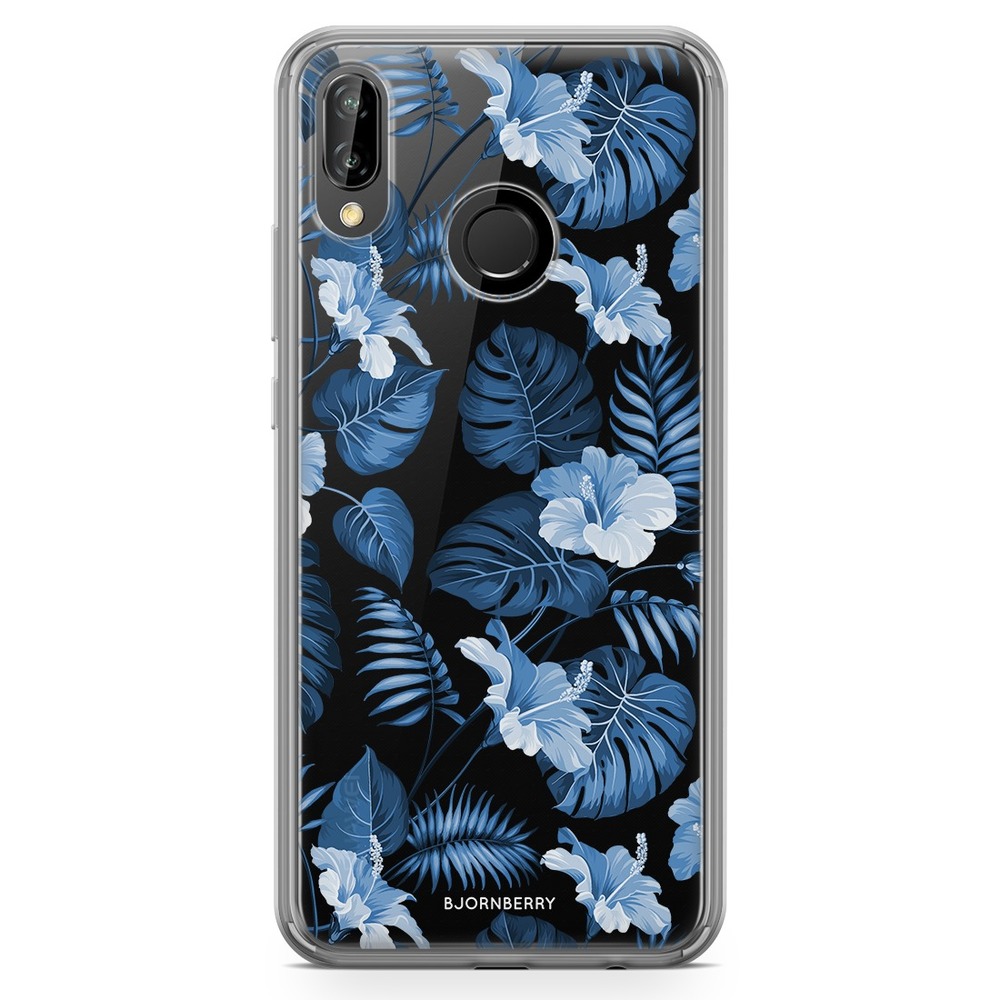 Huawei P20 Lite Fashion Skal - Blå Blommor