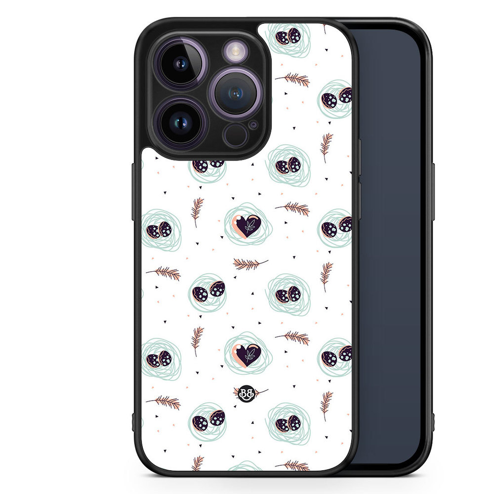 iPhone 14 Pro Case - Eggs and Hearts