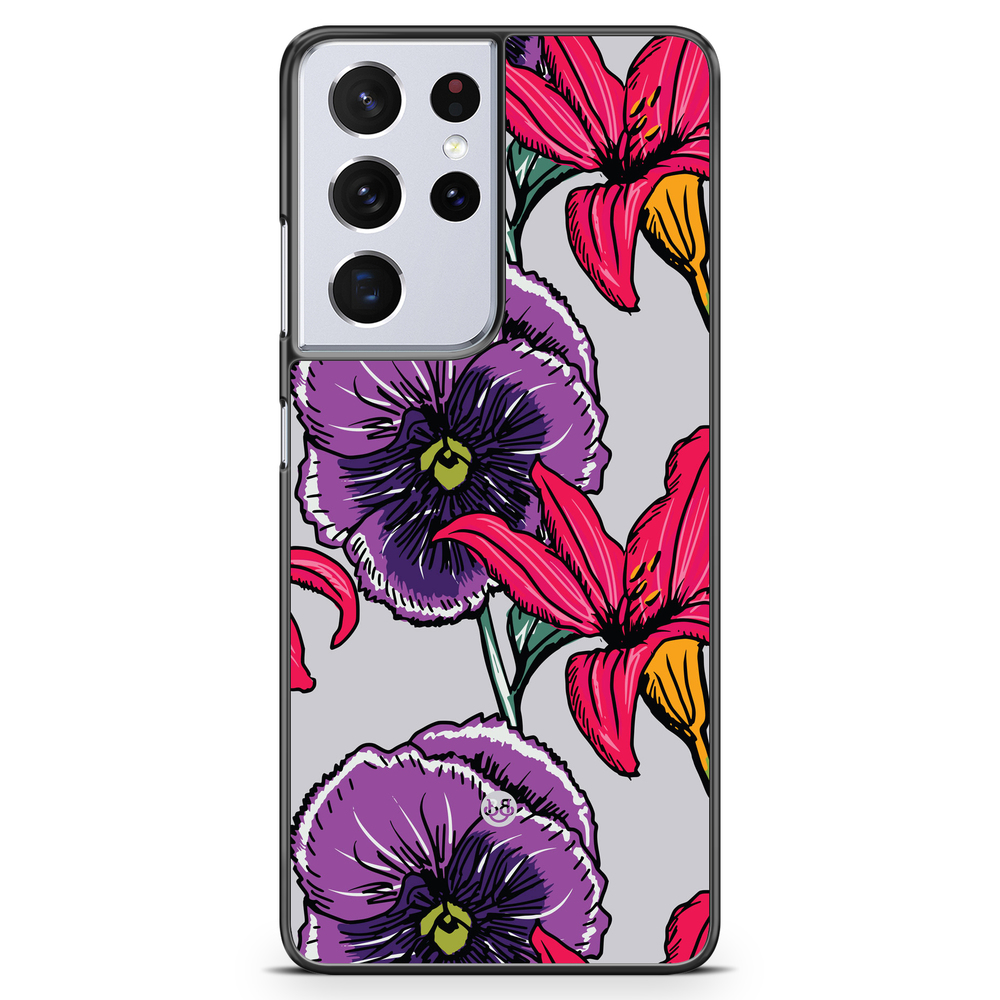 Samsung Galaxy S21 Ultra Case - Purple/Cerise Floral