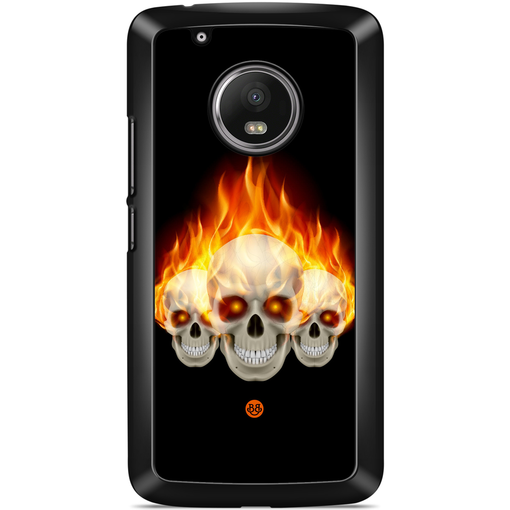 Moto G5 Plus Case - Flames Skulls