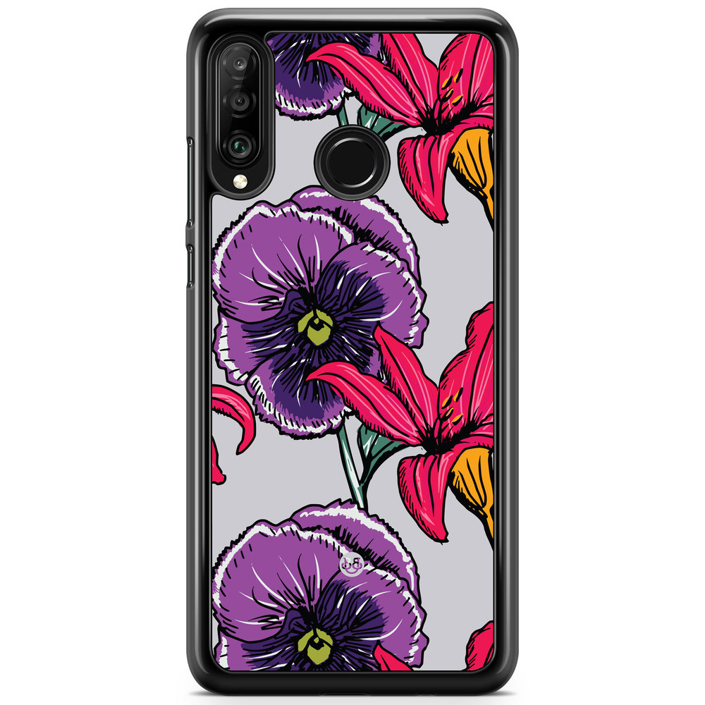 Huawei P30 Lite Case - Purple/Cerise Floral