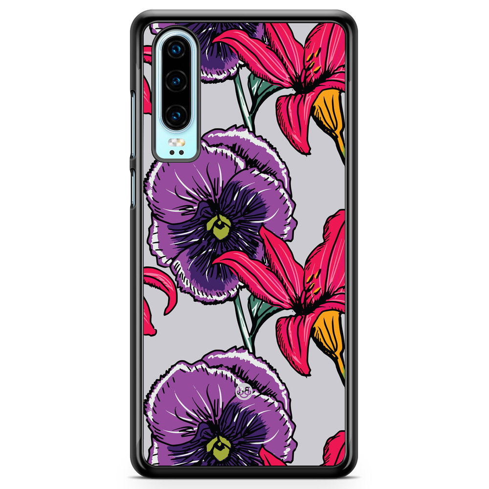 Huawei P30 Case - Purple/Cerise Floral