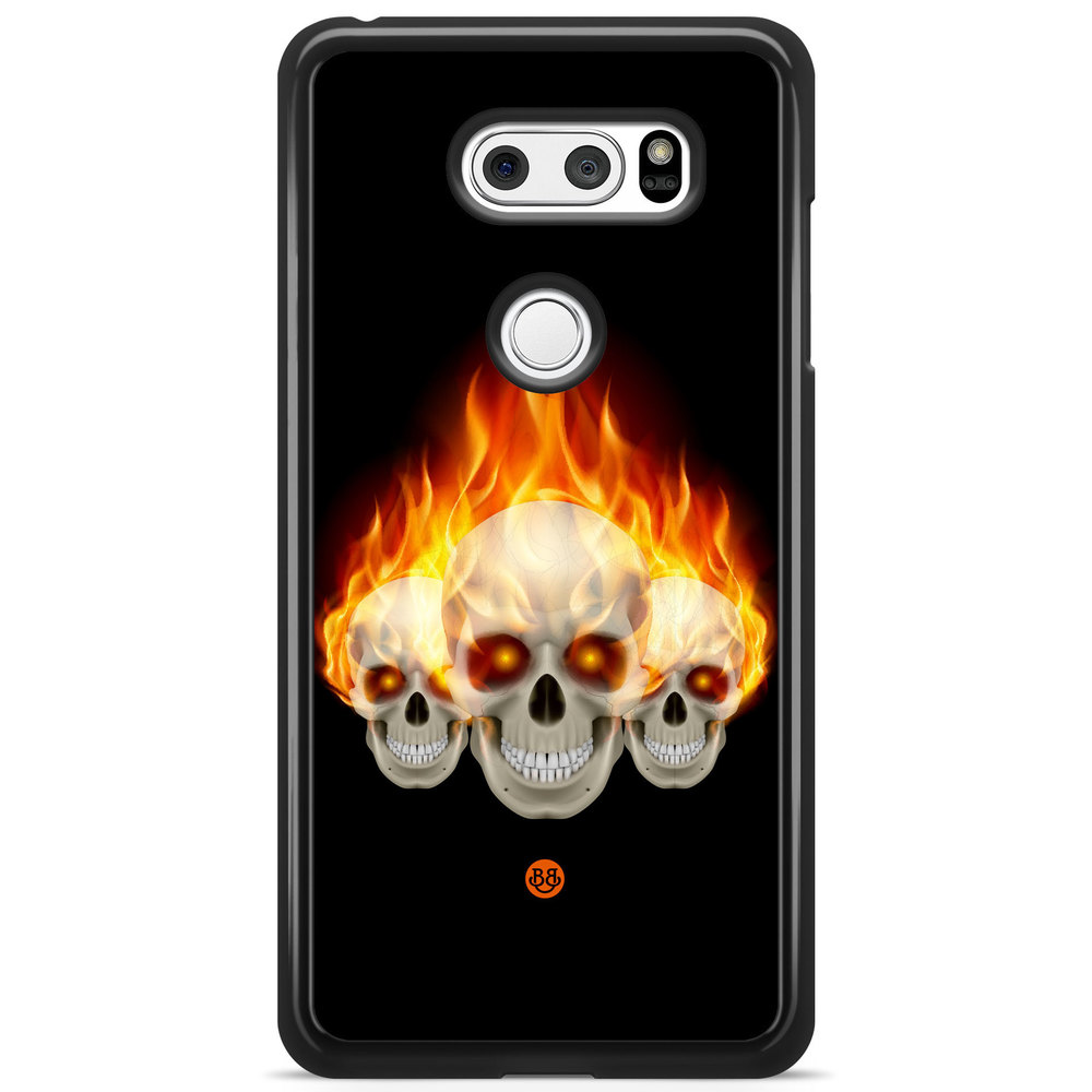 LG V30 Case - Flames Skulls