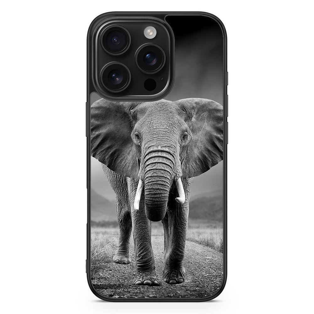 iPhone 16 Pro Case - Black/white Elephant