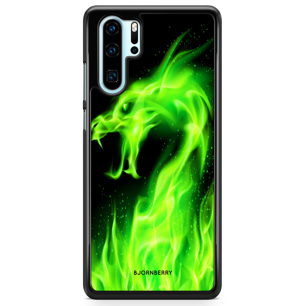 Huawei P30 Pro Case - Green Flames Dragon