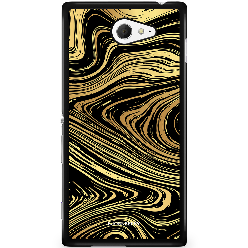 Sony Xperia M2 Aqua Case - Gold Marble