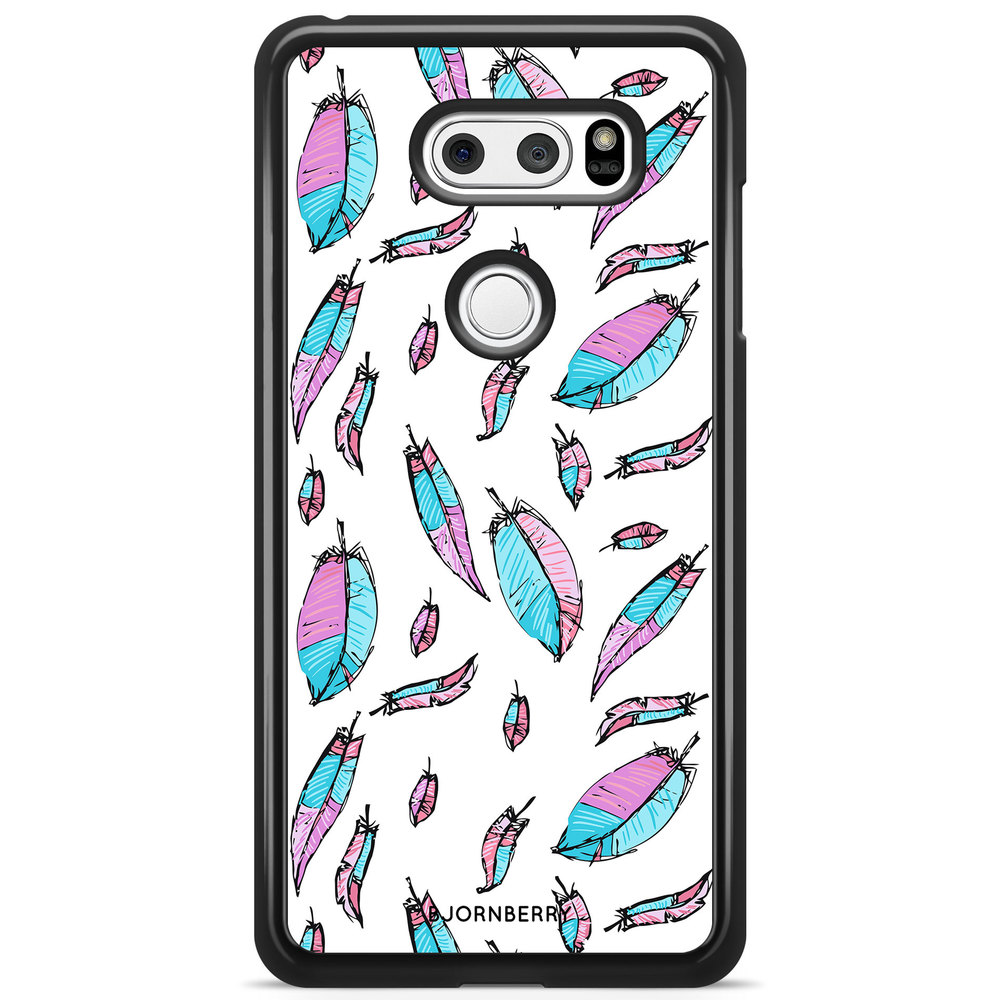 LG V30 Case - Pink/Blue Feathers