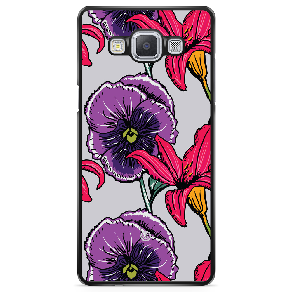 Samsung Galaxy A5 (2015) Skal - Lila/Cerise Blomster