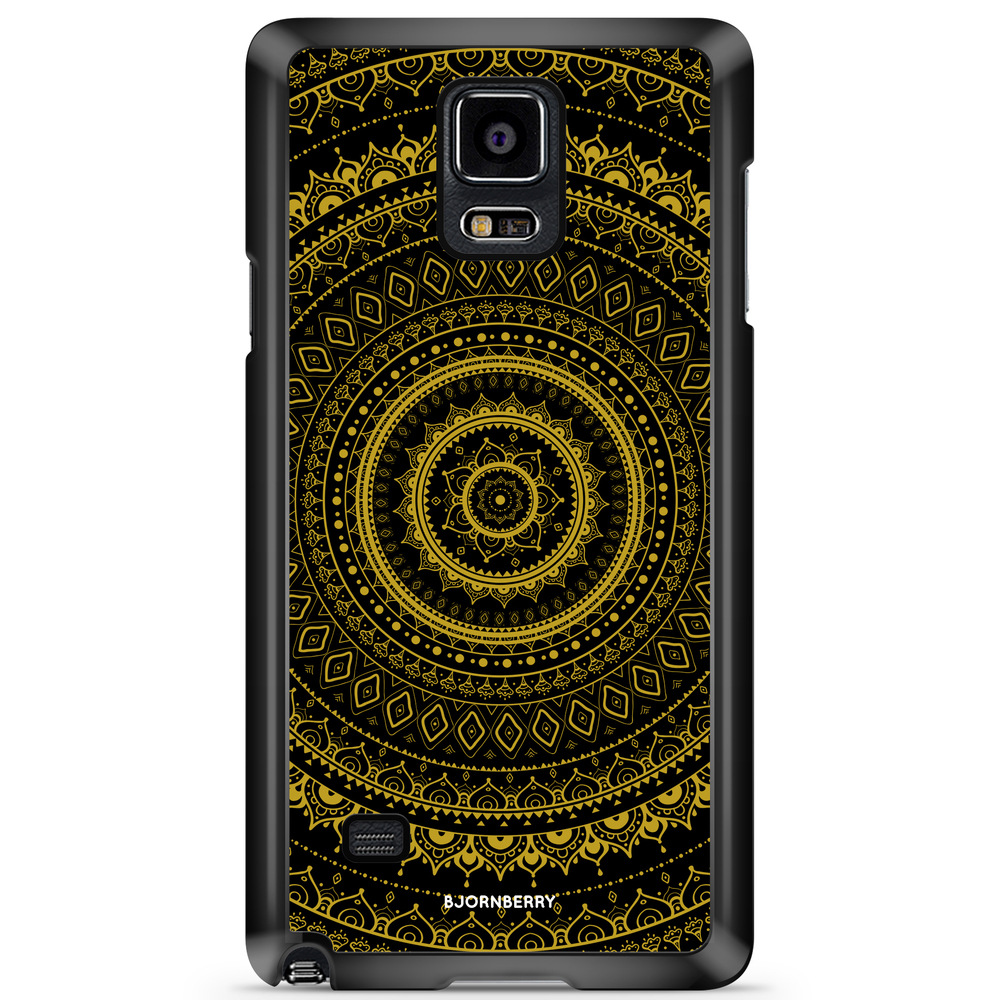 Samsung Galaxy Note 4 Case - Black Gold Mandala