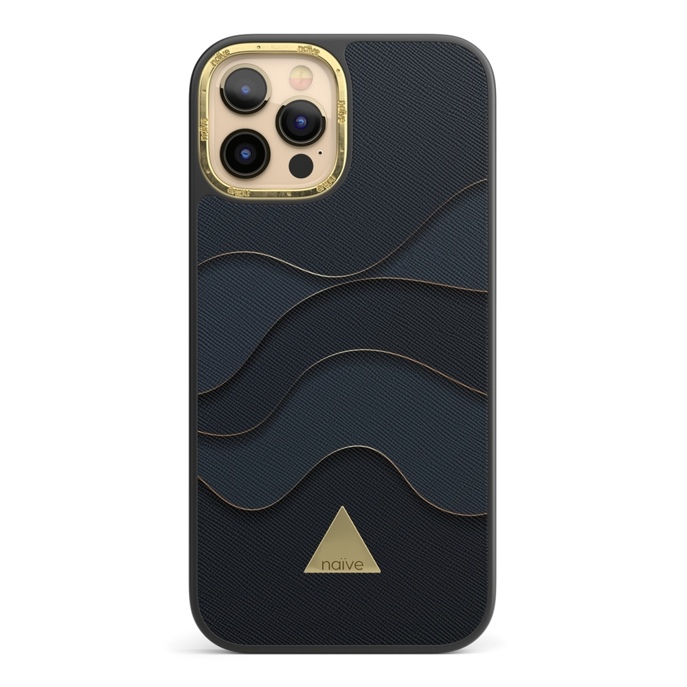 Naive iPhone 12 Pro Case - Golden Waves