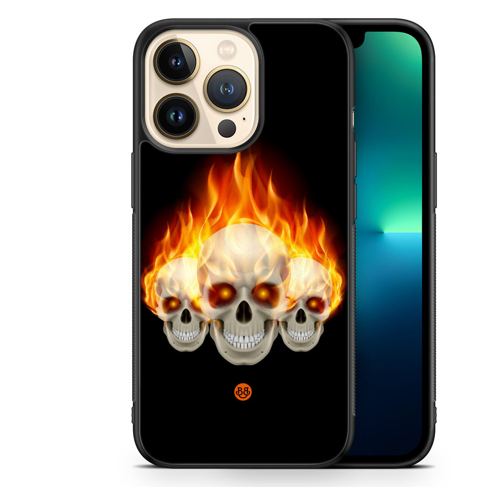 iPhone 13 Pro Case - Flames Skulls