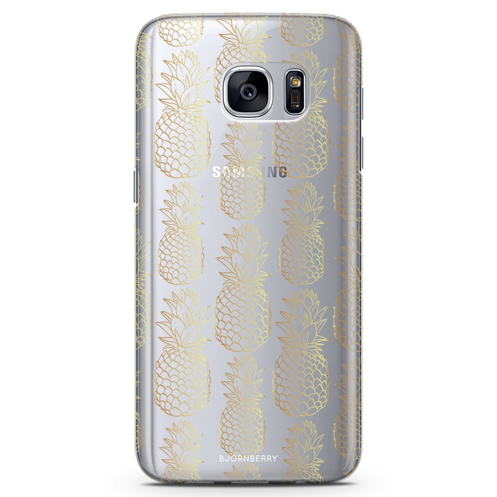 Samsung Galaxy S7 Edge TPU Case - Gold Pineapples