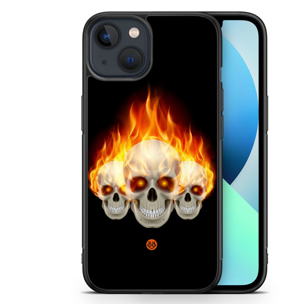 iPhone 13 Mini Case - Flames Skulls