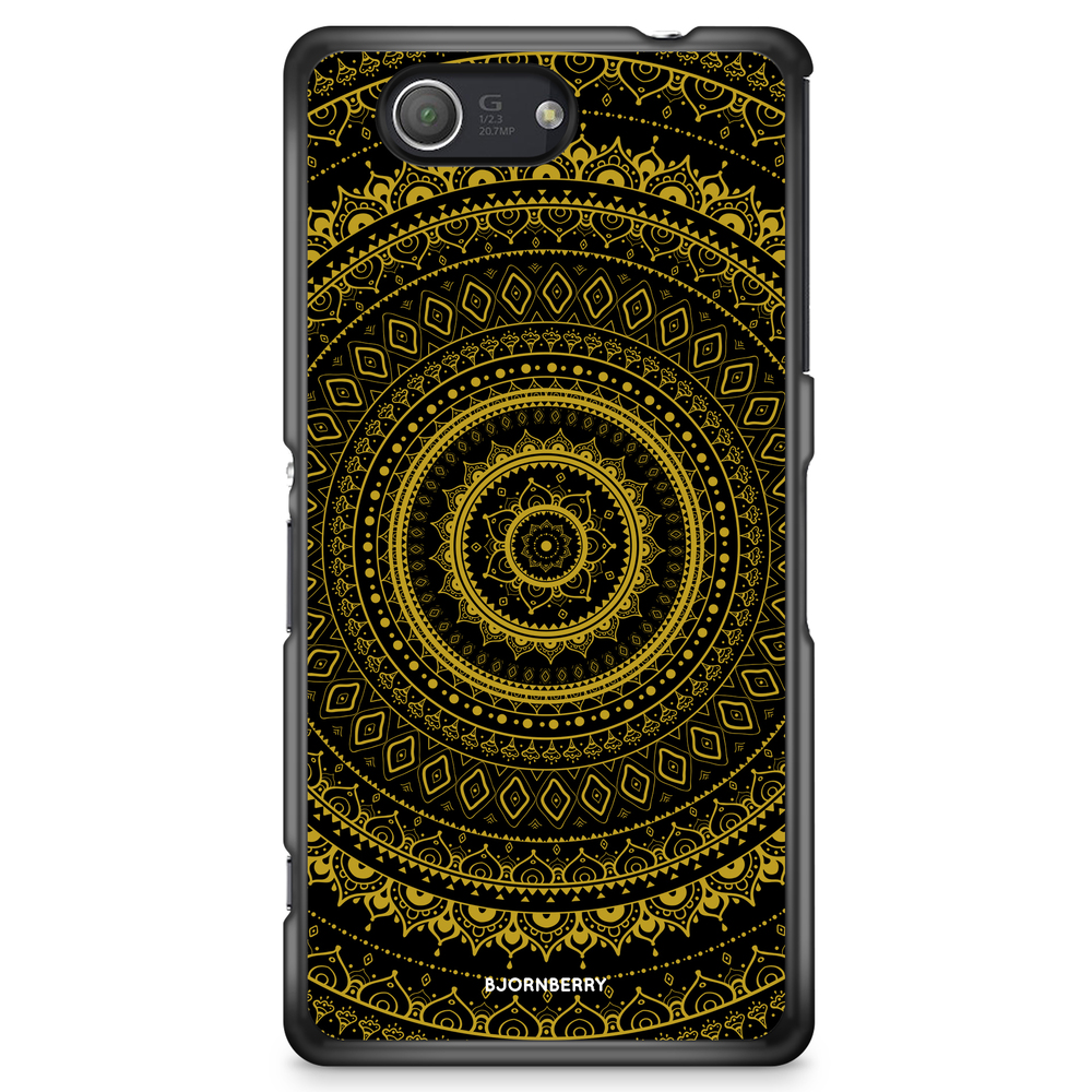 Sony Xperia Z3 Compact Case - Black Gold Mandala