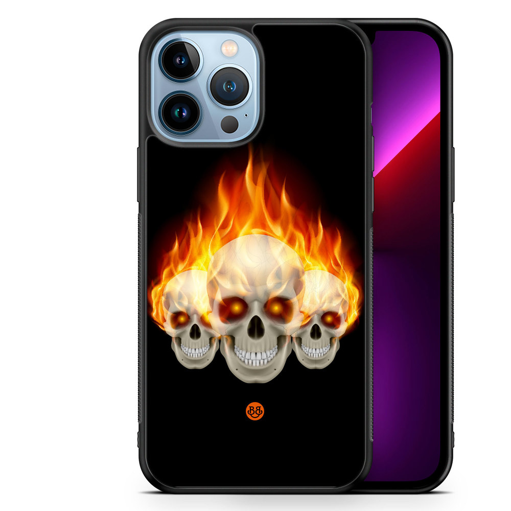 iPhone 13 Pro Max Case - Flames Skulls