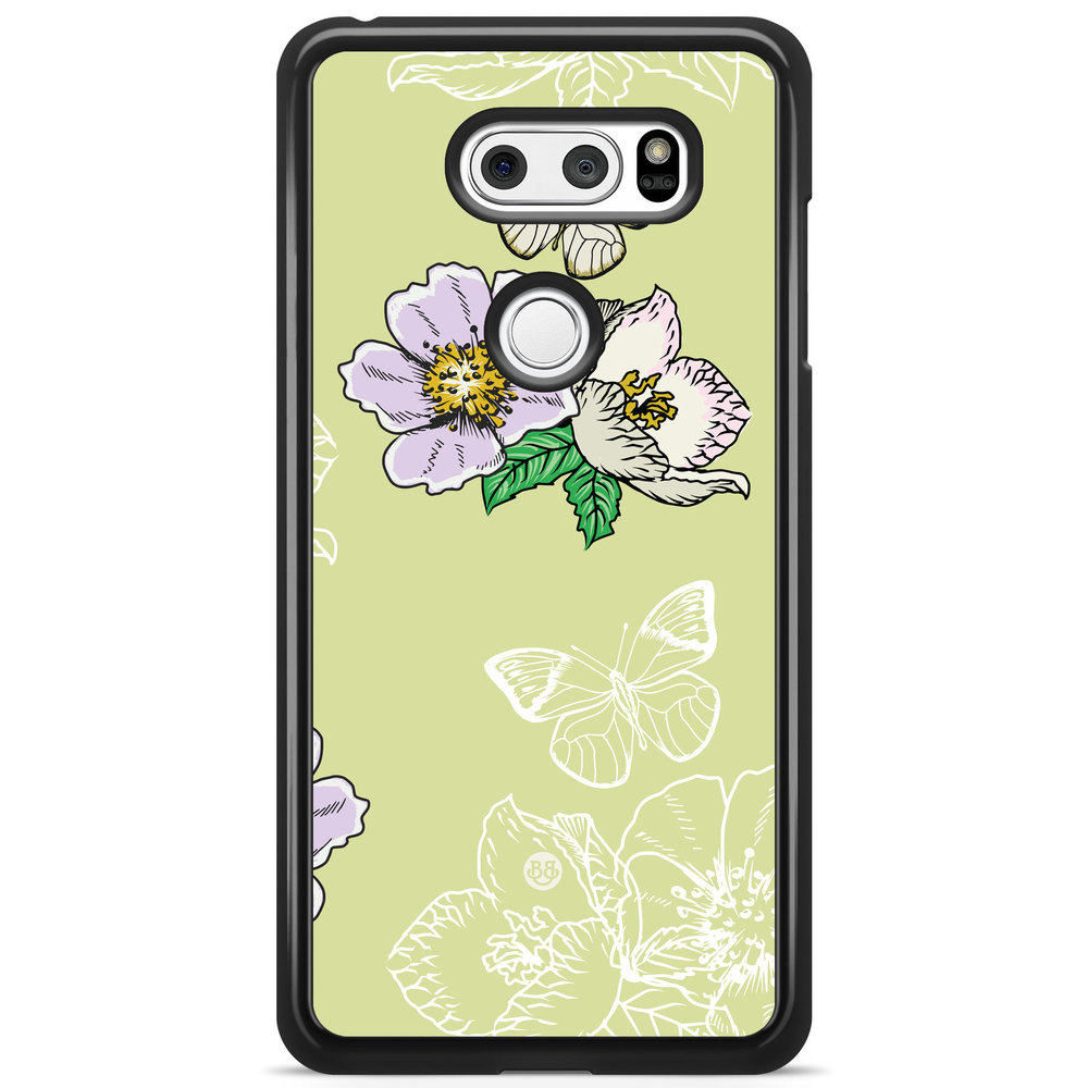 LG V30 Case - Butterfly Flower