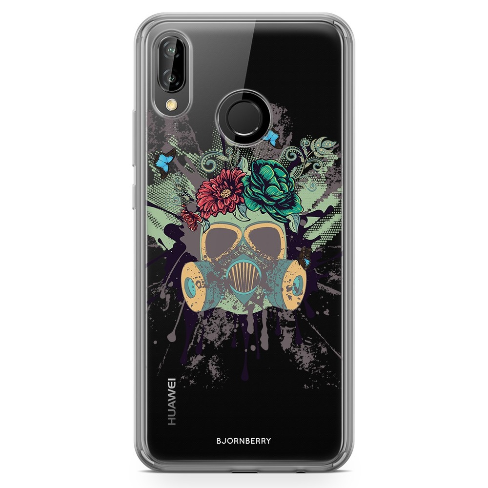Huawei P20 Lite Fashion Skal - Gas Mask Flowers