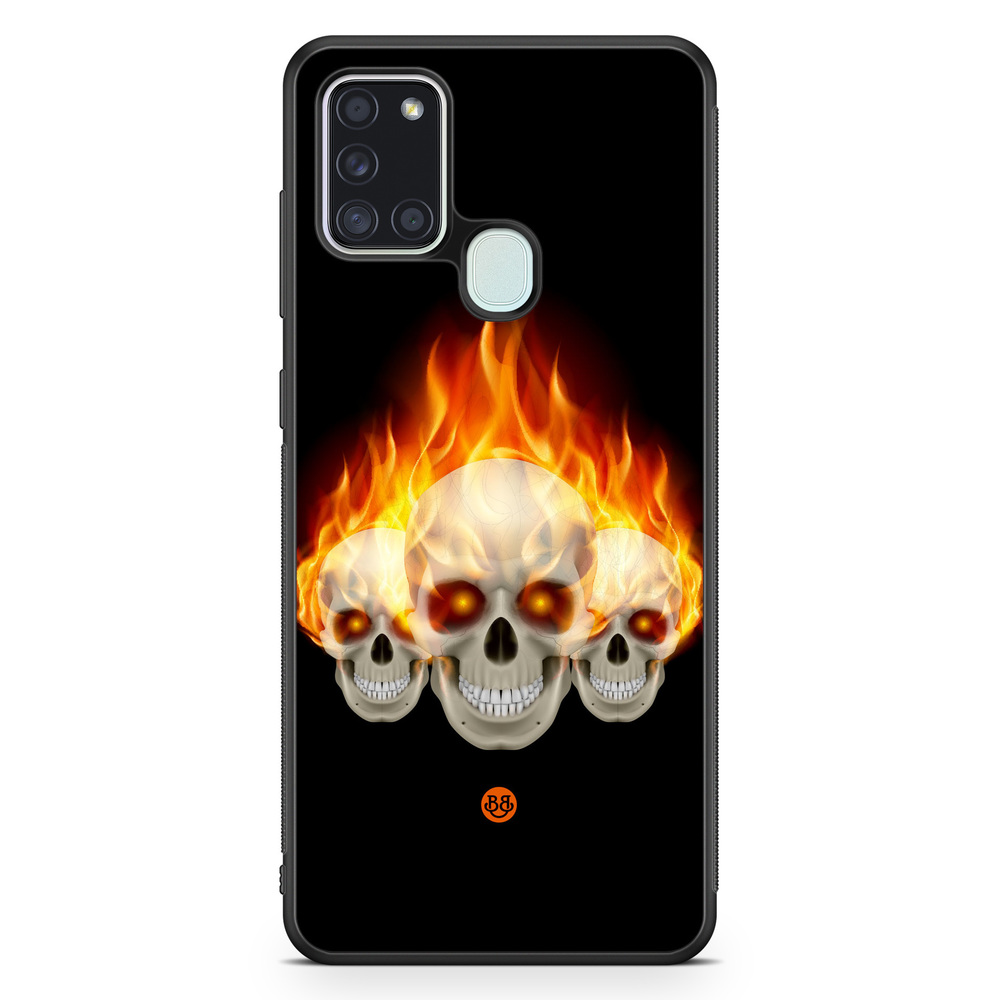 Samsung Galaxy A21s Case - Flames Skulls